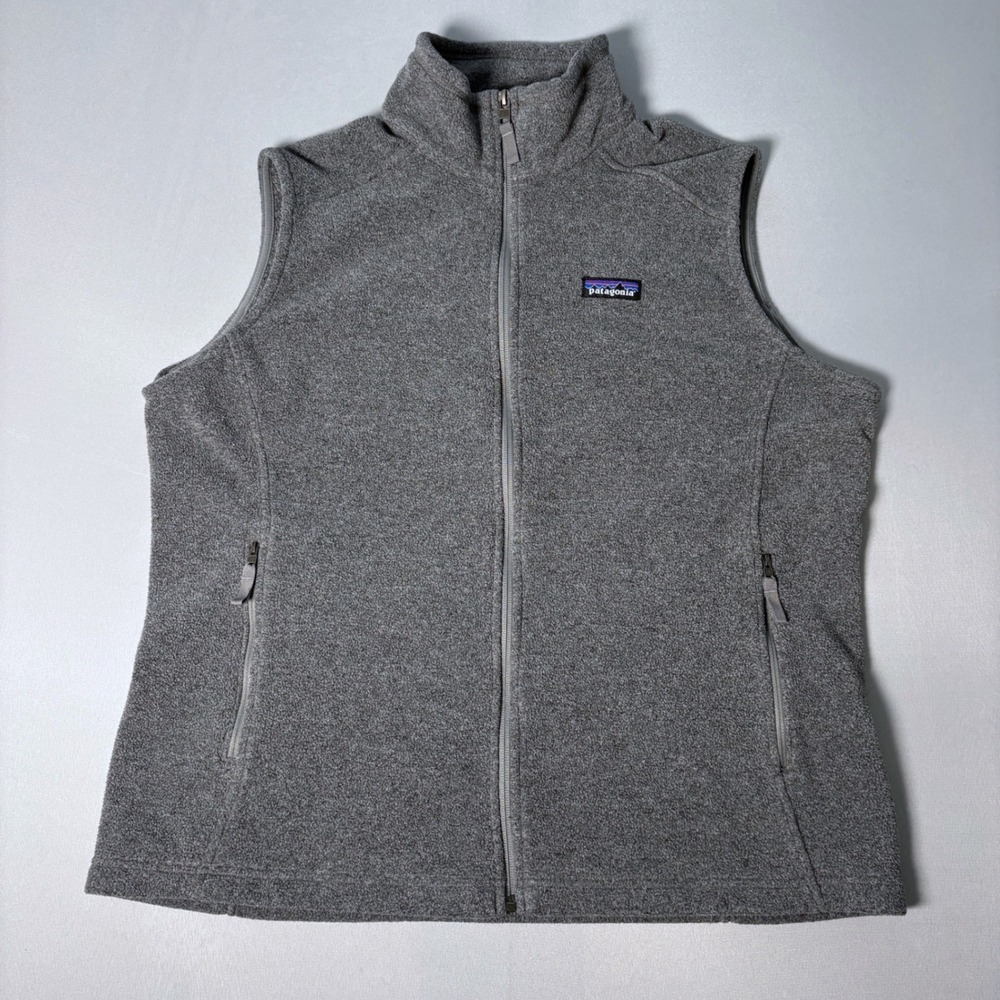 Patagonia Synchilla Fleece Vest Mens XL Gray Full Zip Host Analytics Logo